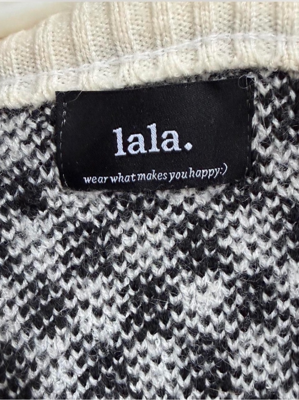 Dressed in LALA Get What I Want Grandpa Checkered Cardigan in Black + White - Picture 7 of 8